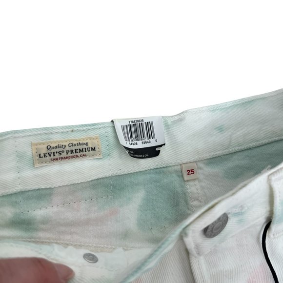 NWT Levi's Premium Deconstructed High Rise Tie Dye raw hem women's skirt size 25 - Picture 3 of 9